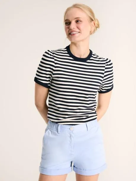 Tops and TShirts Women Joules Navy Blue Stripe Short Sleeve TShirt