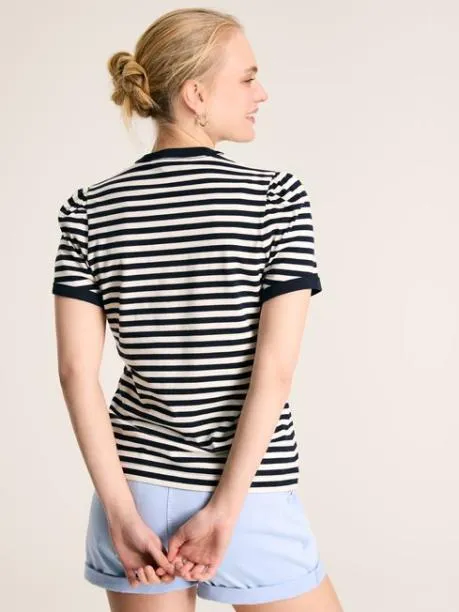 Tops and TShirts Women Joules Navy Blue Stripe Short Sleeve TShirt