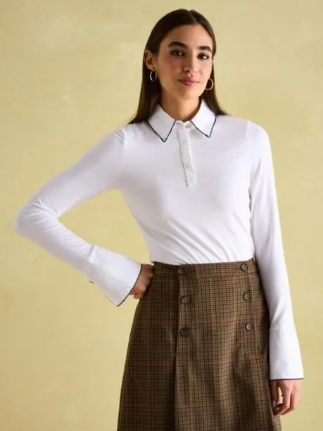 Tops and TShirts Women Joules White Long Sleeve Top