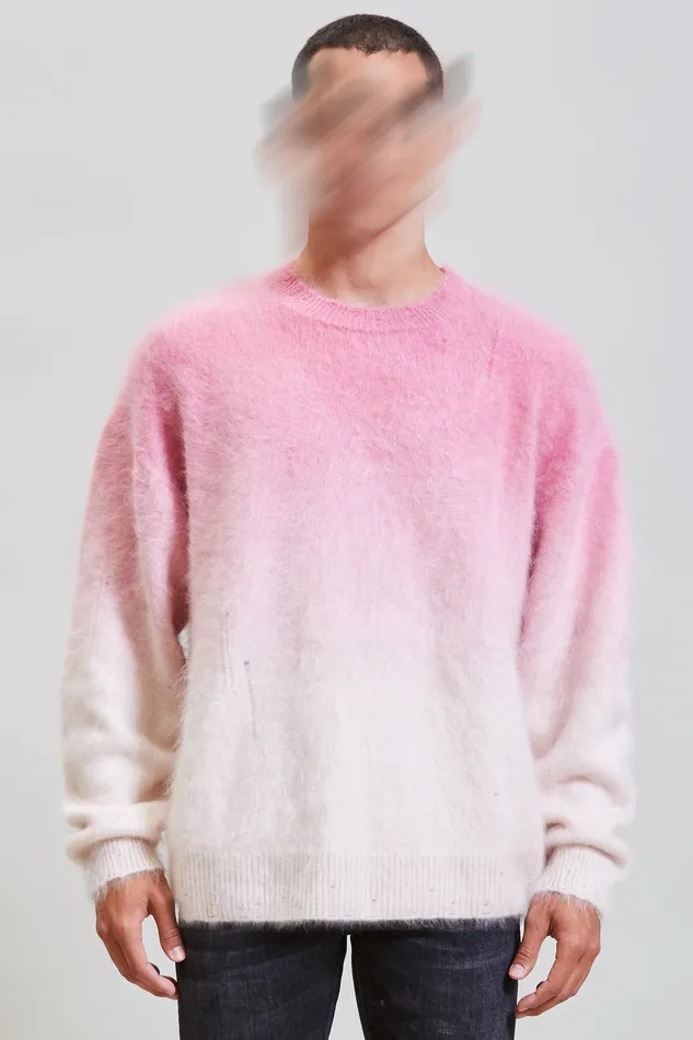 Tops And Knitwear Japanese Brushed Cashmere Dip Dyed Sweater 8211 Pink Ombre 8211 R13 Men