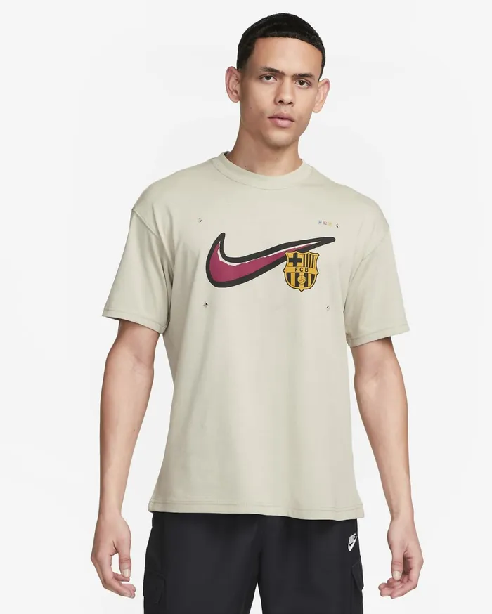 Tops And TShirts Men Nike FC Barcelona Max90 Stone