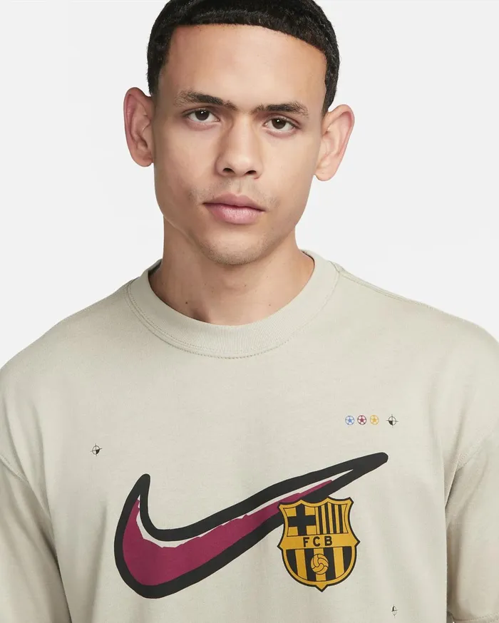 Tops And TShirts Men Nike FC Barcelona Max90 Stone