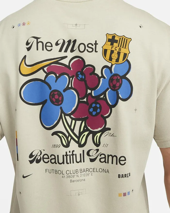 Tops And TShirts Men Nike FC Barcelona Max90 Stone