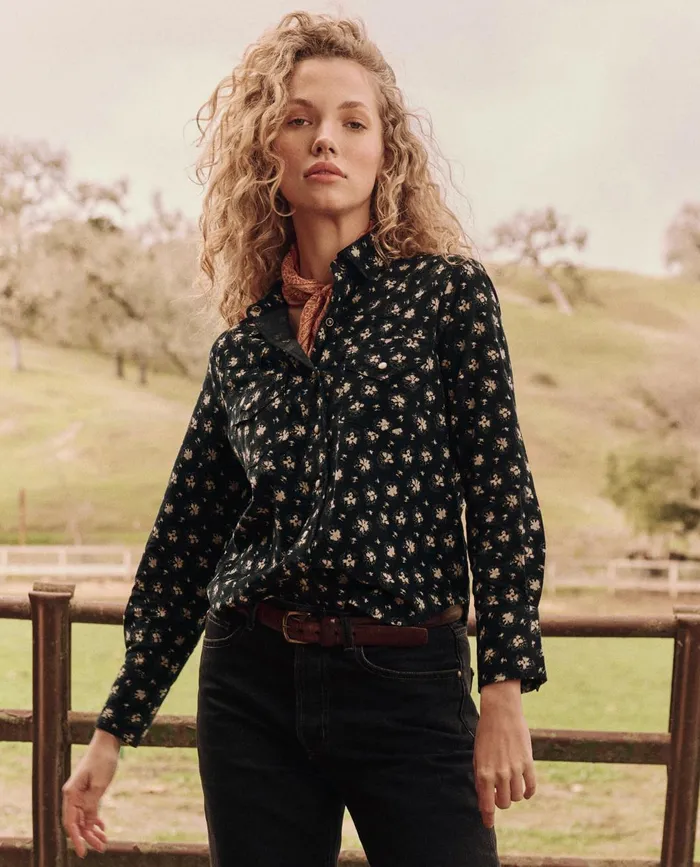 Tops Women The Great The Howdy Top Cord Night Lily Tops Women The Great The Howdy Top Cord Night Lily