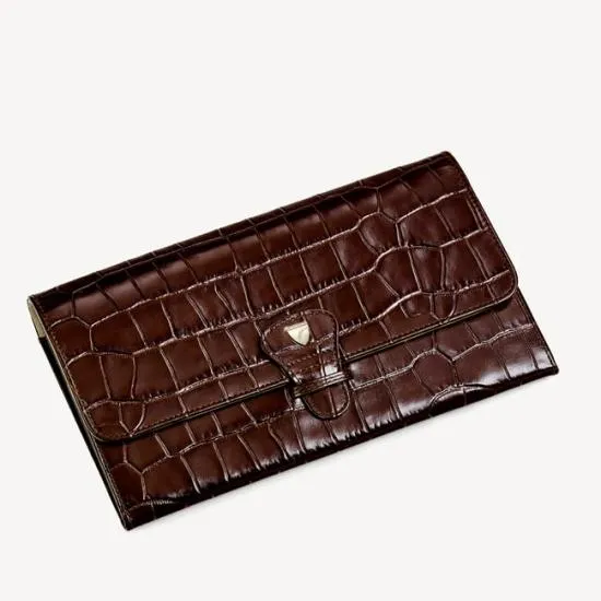 Travel Wallet With Removable Inserts Deep Shine Amazon Brown Croc WomenMen Aspinal Of London Travel Wallets