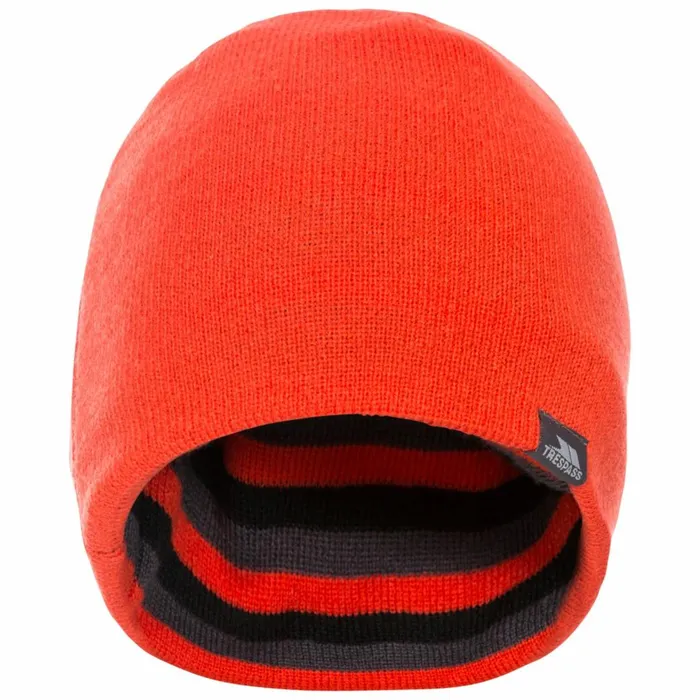 Trespass Adults Beanie Hat Striped Lightweight Coaker Flame Men Trespass Hats Trespass Adults Beanie Hat Striped Lightweight Coaker Flame Men Trespass Hats