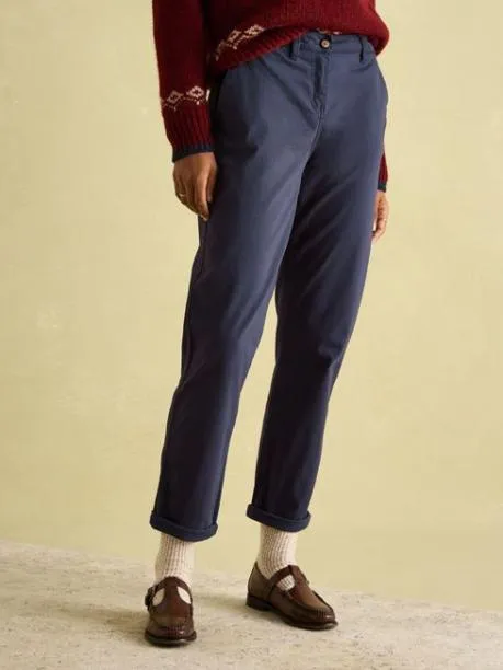 Trousers and Jeans Women Joules Navy Blue Chino Trousers