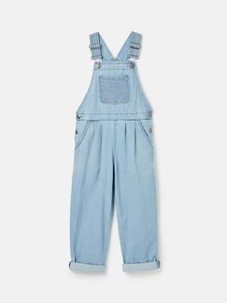 Trousers and Leggings Girls Joules Blue Chambray Hotch Potch Dungarees