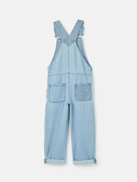 Trousers and Leggings Girls Joules Blue Chambray Hotch Potch Dungarees