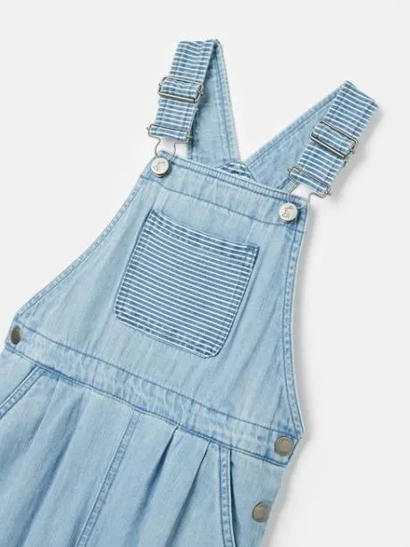Trousers and Leggings Girls Joules Blue Chambray Hotch Potch Dungarees