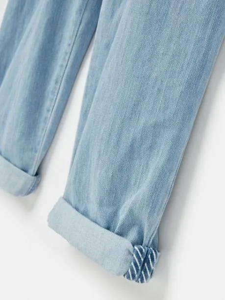 Trousers and Leggings Girls Joules Blue Chambray Hotch Potch Dungarees