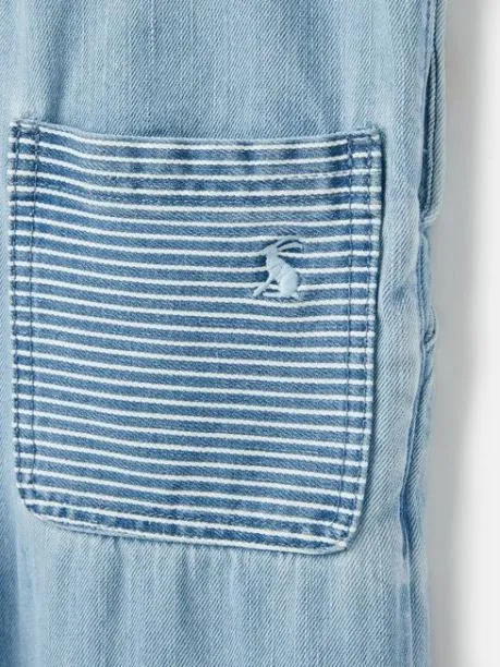 Trousers and Leggings Girls Joules Blue Chambray Hotch Potch Dungarees