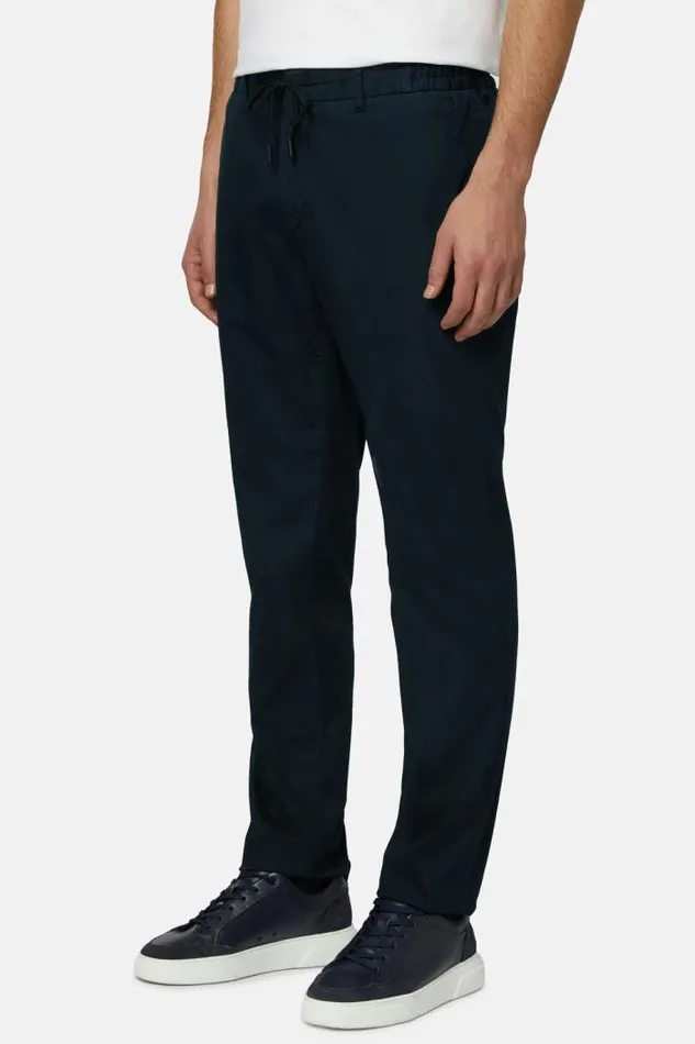 Trousers Men Boggi Milano B Tech Stretch Cotton And Nylon Trousers Navy Blue Trousers Men Boggi Milano B Tech Stretch Cotton And Nylon Trousers Navy Blue