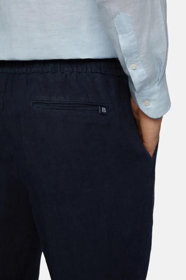 Trousers Men Boggi Milano City Linen Trousers Navy Blue Trousers Men Boggi Milano City Linen Trousers Navy Blue