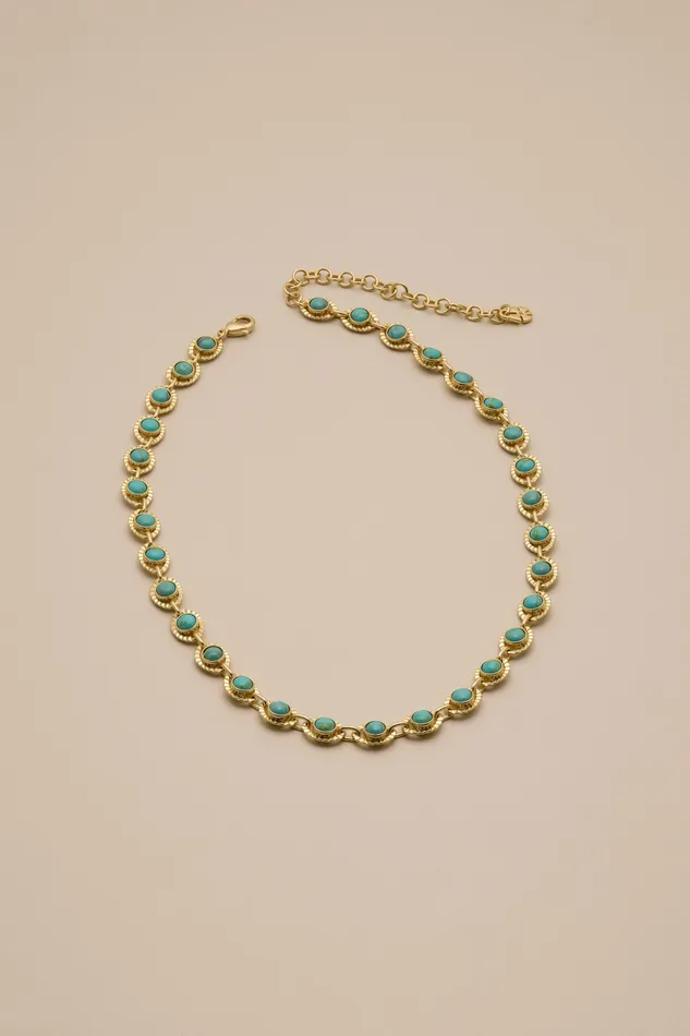 Turq Charm Necklace Gold Women Lucky Brand Jewelry