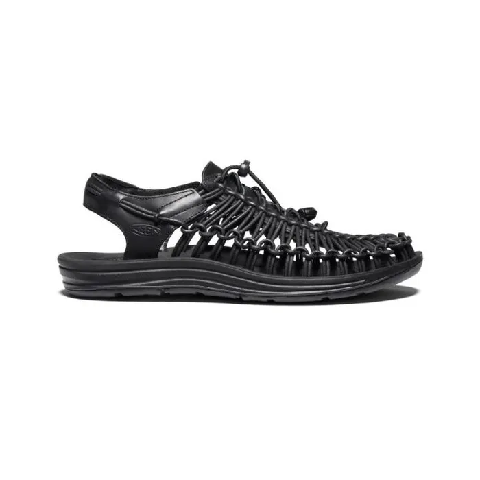 UNEEK Premium Leather Black Men KEEN Sandals