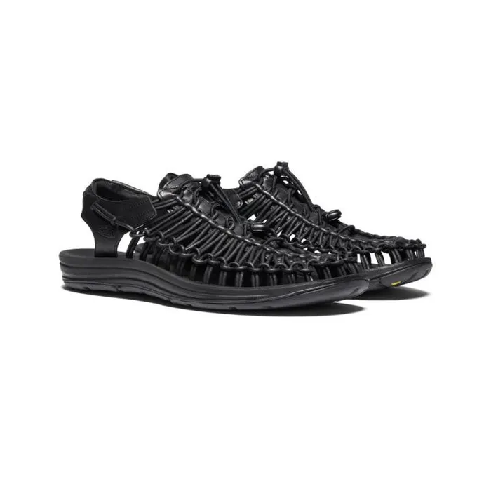 UNEEK Premium Leather Black Men KEEN Sandals