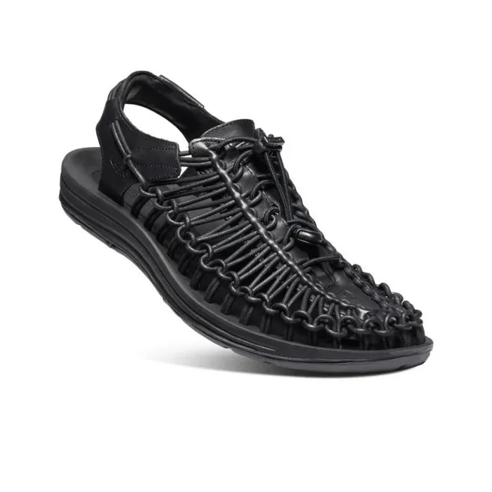 UNEEK Premium Leather Black Men KEEN Sandals