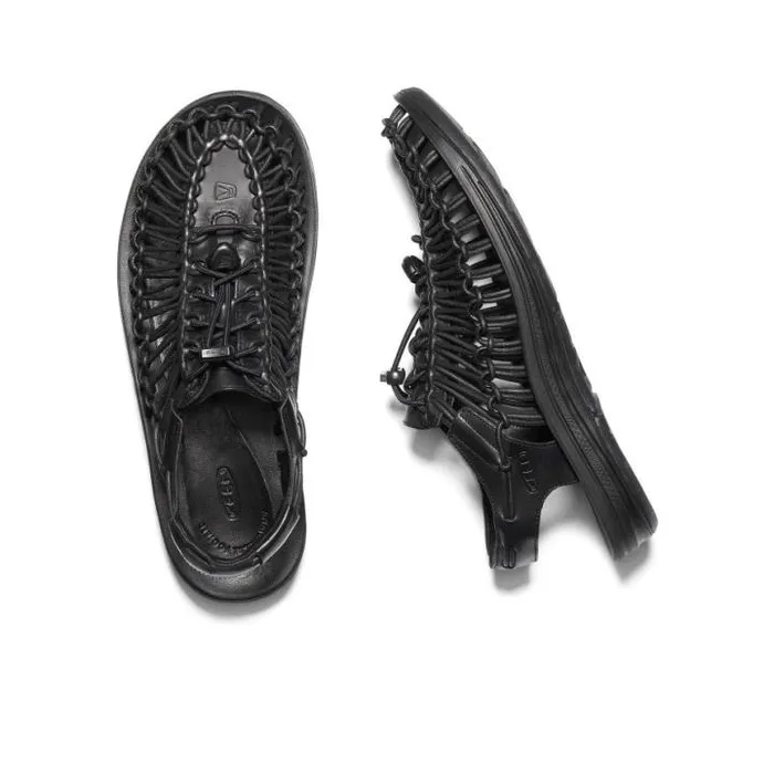 UNEEK Premium Leather Black Men KEEN Sandals