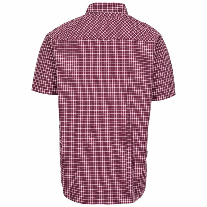 Uttoxeter Cotton Short Sleeve Shirt Prune Check Men Trespass Shirts