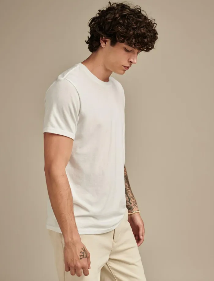 Venice Burnout Crew Neck Tee Bright White Men Lucky Brand Shirts and Tops