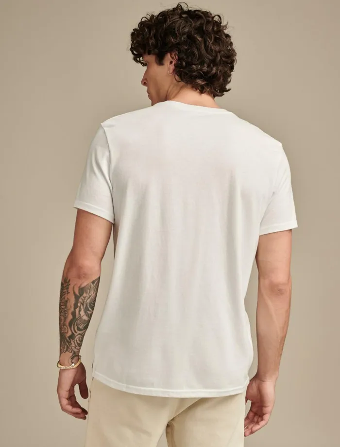 Venice Burnout Crew Neck Tee Bright White Men Lucky Brand Shirts and Tops