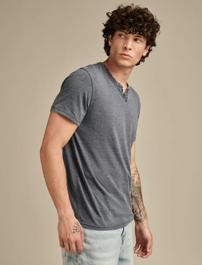 Venice Burnout Notch Neck Tee American Navy Men Lucky Brand Shirts and Tops