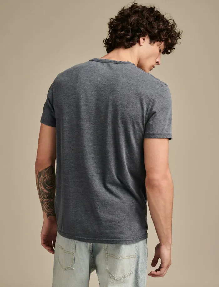 Venice Burnout Notch Neck Tee American Navy Men Lucky Brand Shirts and Tops