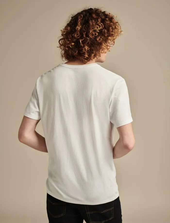 Venice Burnout V Neck Tee Bright White Men Lucky Brand Shirts and Tops
