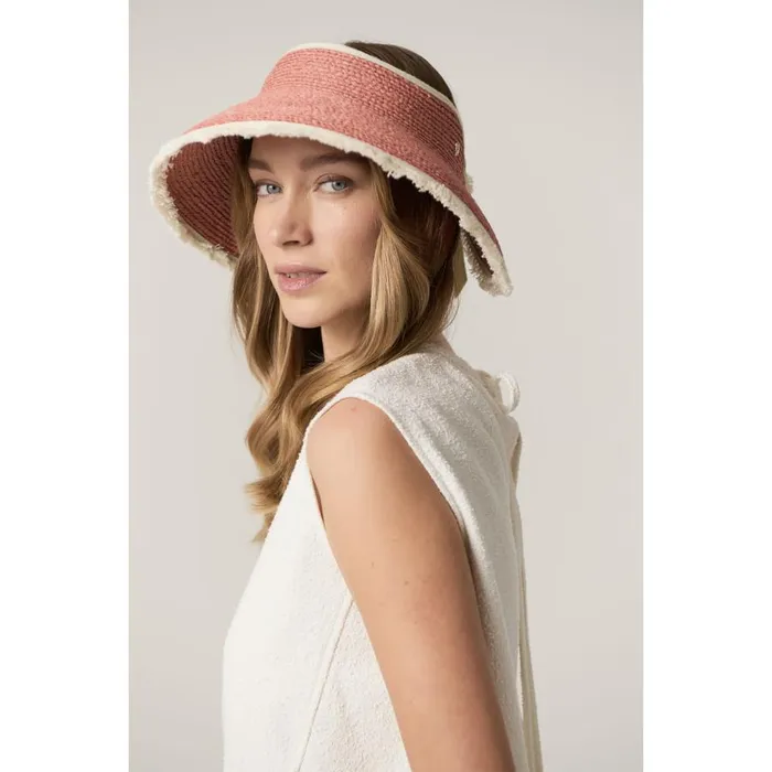 Visors Hats Helen Kaminski Aleeya 9 Fringe Pomelo Sand