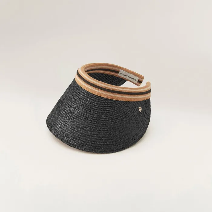 Visors Hats Helen Kaminski Bianca 12 Charcoal Black Stripe