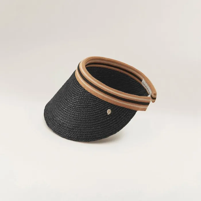 Visors Hats Helen Kaminski Bianca 12 Charcoal Black Stripe