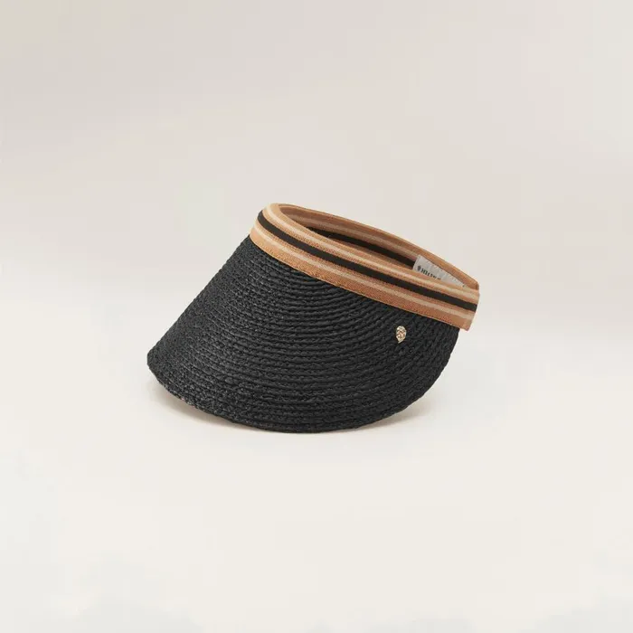 Visors Hats Helen Kaminski Bianca 12 Charcoal Black Stripe