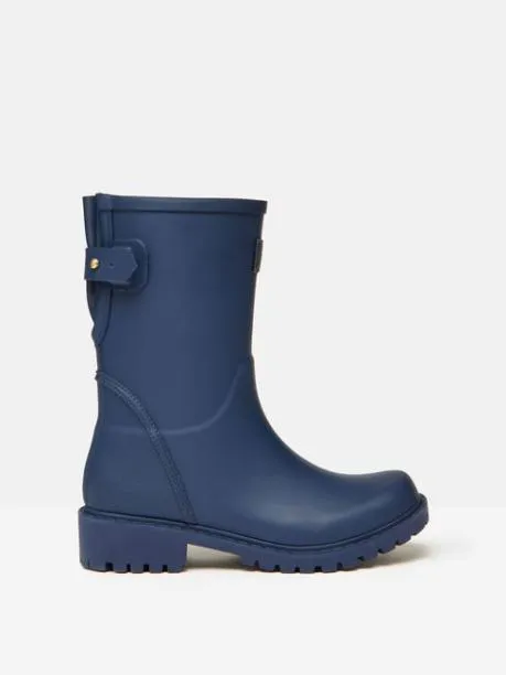 Wellies Women Joules Navy Blue Adjustable Mid Calf Wellies
