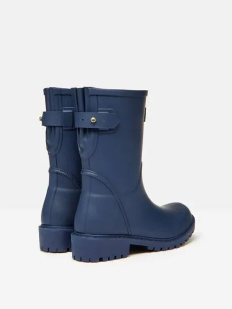 Wellies Women Joules Navy Blue Adjustable Mid Calf Wellies