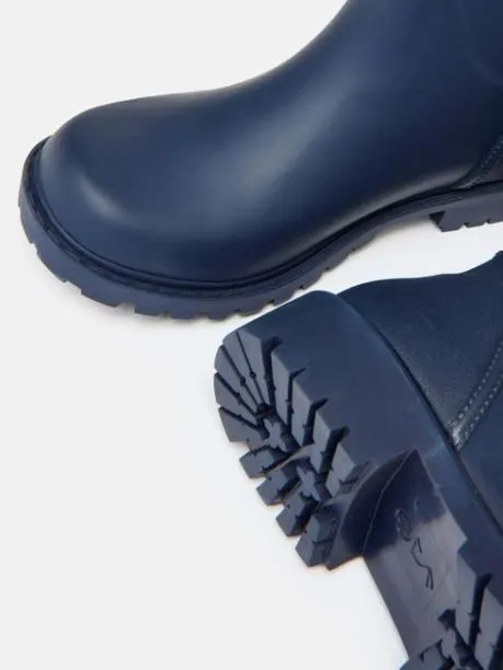 Wellies Women Joules Navy Blue Adjustable Mid Calf Wellies