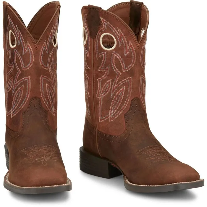 Western Men Justin Boots Bowline 11 Western Boot Pecan Brown 040brown041
