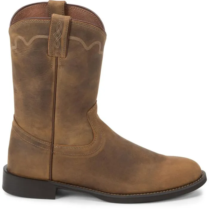 Western Men Justin Boots Jeb 10034 Roper Boot Tan Apache 040brown041