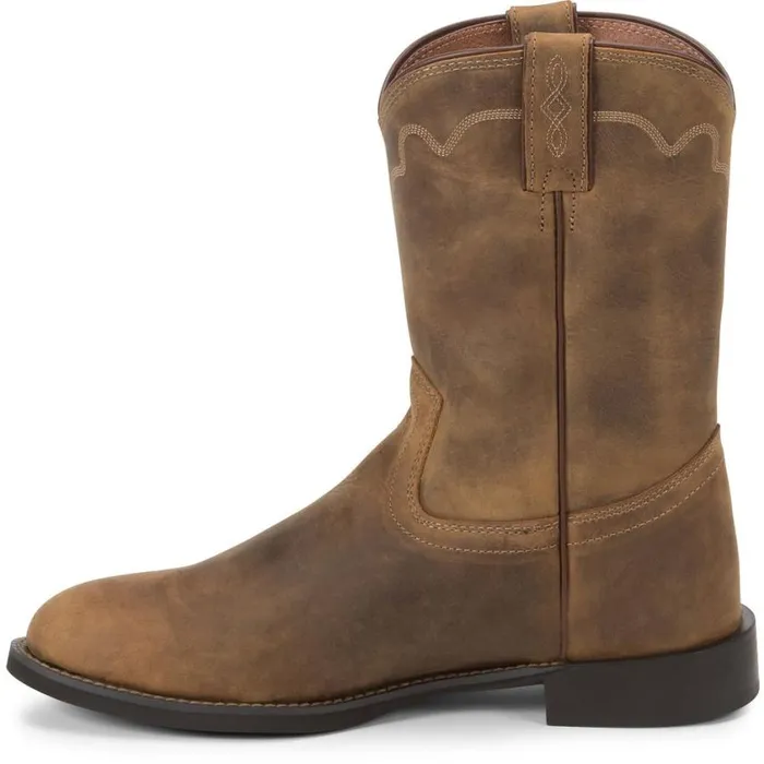 Western Men Justin Boots Jeb 10034 Roper Boot Tan Apache 040brown041