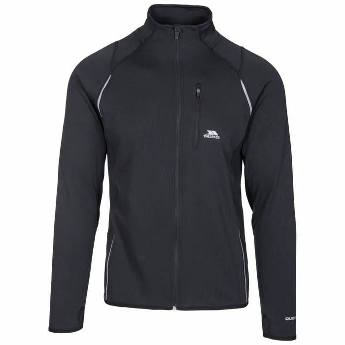 Whiten Quick Dry Active Jacket Black Men Trespass Gym and Sports Tops