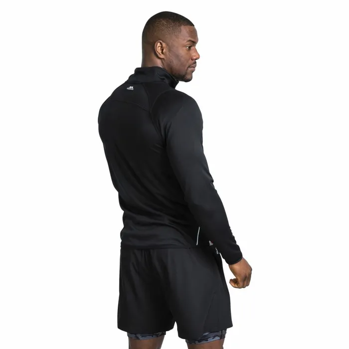 Whiten Quick Dry Active Jacket Black Men Trespass Gym and Sports Tops