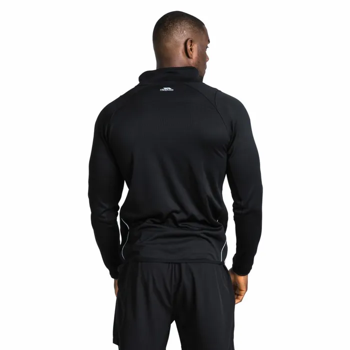 Whiten Quick Dry Active Jacket Black Men Trespass Gym and Sports Tops
