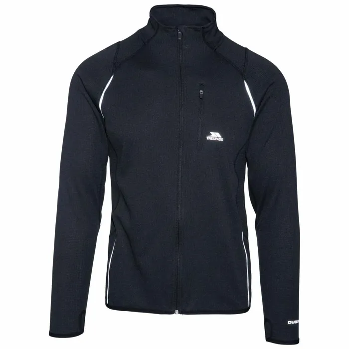 Whiten Quick Dry Active Jacket Black Men Trespass Gym and Sports Tops