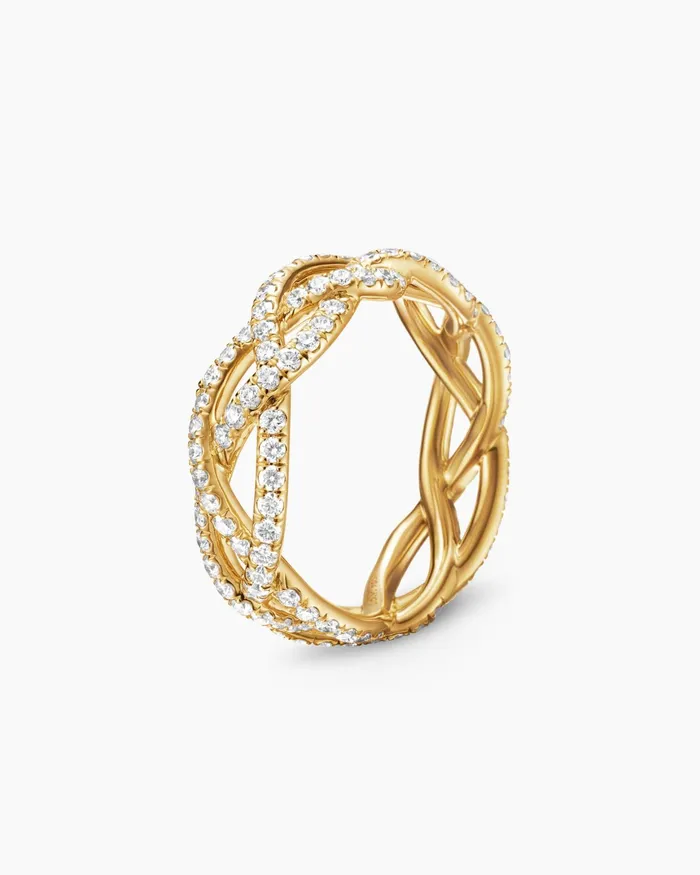Wisteria Band Ring In 18K Yellow Gold With Diamonds 73mm Women David Yurman Band Wisteria Band Ring In 18K Yellow Gold With Diamonds 73mm Women David Yurman Band
