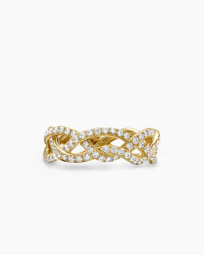 Wisteria Band Ring In 18K Yellow Gold With Diamonds 73mm Women David Yurman Band Wisteria Band Ring In 18K Yellow Gold With Diamonds 73mm Women David Yurman Band