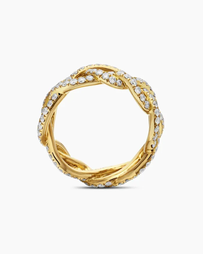 Wisteria Band Ring In 18K Yellow Gold With Diamonds 73mm Women David Yurman Band Wisteria Band Ring In 18K Yellow Gold With Diamonds 73mm Women David Yurman Band