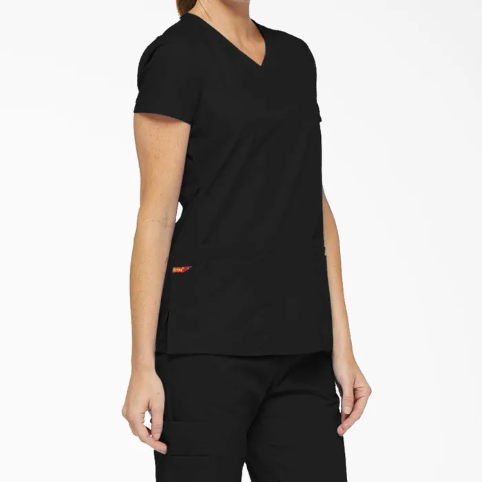 Women039s EDS Signature VNeck Scrub Top With Pen Slot Black Black blk Women Dickies Scrubs Women039s EDS Signature VNeck Scrub Top With Pen Slot Black Black blk Women Dickies Scrubs