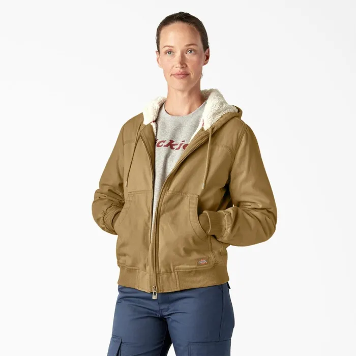 Women039s Fleece Lined Duck Canvas Jacket Rinsed Nubuck Rinsed Nubuck rnu Women Dickies Coats and Jackets