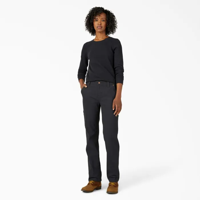 Women039s FLEX Relaxed Straight Fit Duck Carpenter Pants Rinsed Black Rinsed Black rbk Women Dickies Carpenter Women039s FLEX Relaxed Straight Fit Duck Carpenter Pants Rinsed Black Rinsed Black rbk Women Dickies Carpenter
