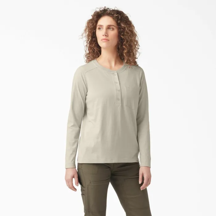 Women039s Heavyweight Henley Oatmeal Oatmeal ot9 Women Dickies Long Sleeve TShirts Women039s Heavyweight Henley Oatmeal Oatmeal ot9 Women Dickies Long Sleeve TShirts
